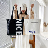 Hand Printed Canvas Shopping Bag Women's Handbag