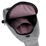 Solid Men Casual Usb Chest Pack Shoulder Bag Travel Male Messenger Bag