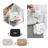 Solid Messenger Bag Lady Casual Flap Crossbody Bag for Women