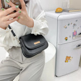 Solid Messenger Bag Lady Casual Flap Crossbody Bag for Women