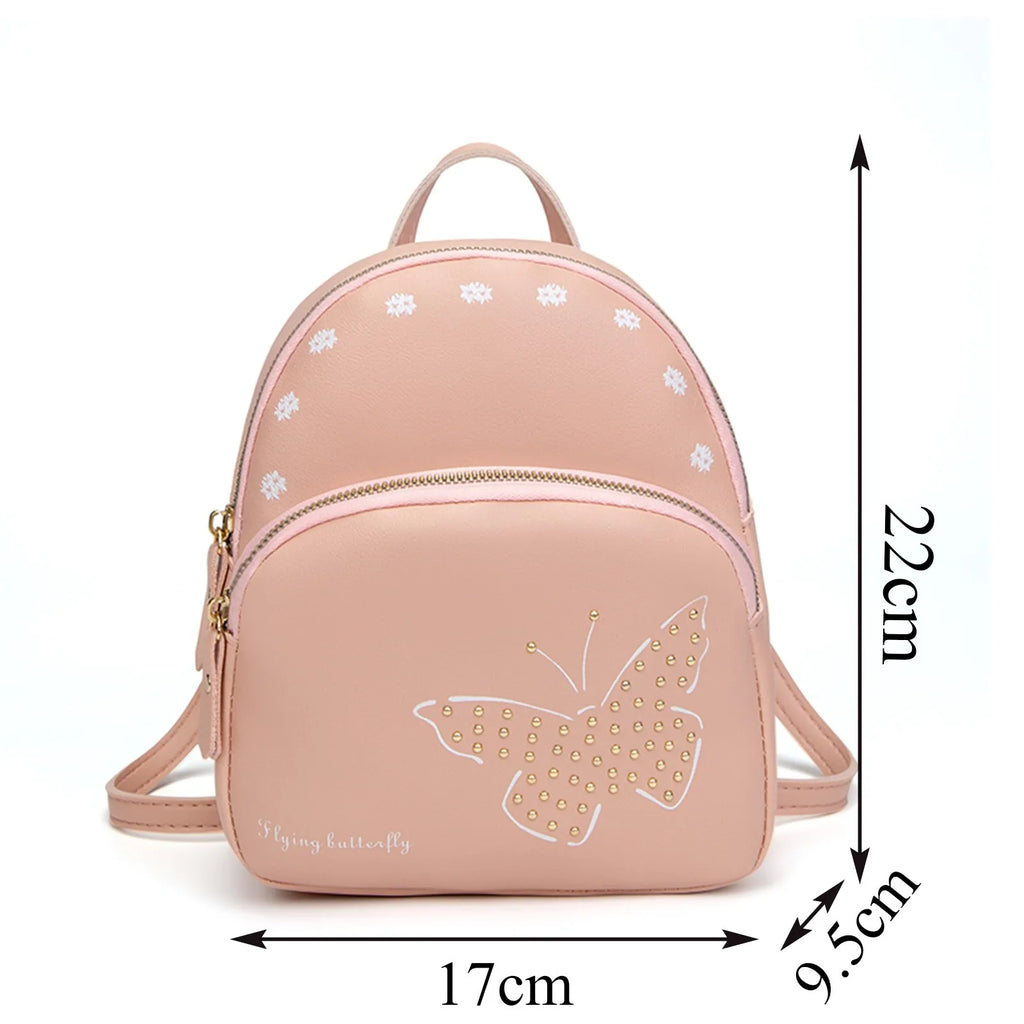 Solid Mini Backpack Casual Small Bags For Women Girls All-match Bags