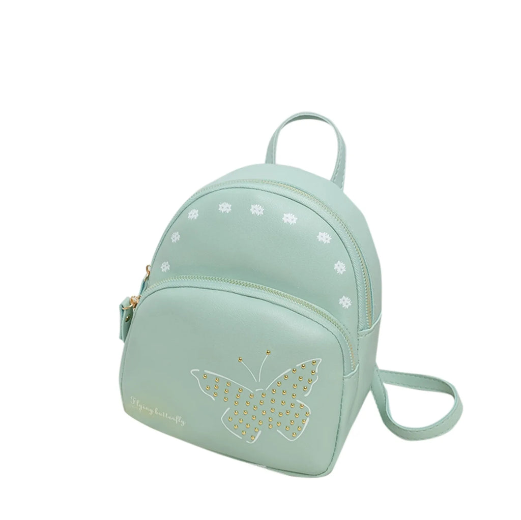 Solid Mini Backpack Casual Small Bags For Women Girls All-match Bags