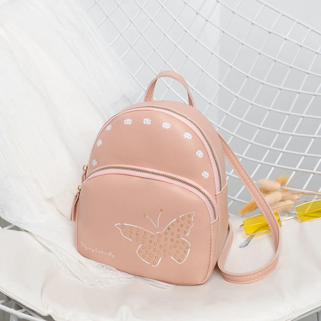 Solid Mini Backpack Casual Small Bags For Women Girls All-match Bags