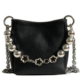 Mini Tote Bucket Bag PU Leather Women's Handbag Chain Shoulder Bag