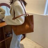 Large Capacity Shoulder Bag Women's Tote Bag, Solid Mother Bag, Handbags
