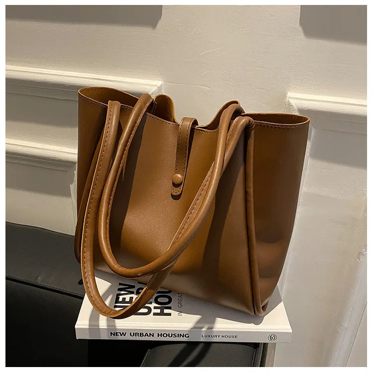 Large Capacity Shoulder Bag Women's Tote Bag, Solid Mother Bag, Handbags