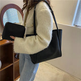 Large Capacity Shoulder Bag Women's Tote Bag, Solid Mother Bag, Handbags