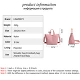 Solid Nylon Women's Shoulder Bag Multifunctional