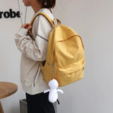 Solid Nylon Large-capacity Couple College Students Daily Backpack