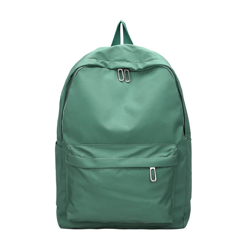 Solid Nylon Large-capacity Couple College Students Daily Backpack