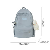 Solid Nylon Women Backpack Casual Student School Bag Travel Rucksacks