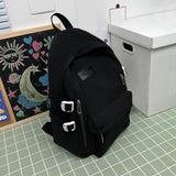 Solid Nylon Women Backpack Casual Student School Bag Travel Rucksacks