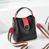 PU Leather Bucket Crossbody Bag Women Handbag Shoulder Messenger