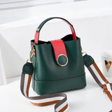 PU Leather Bucket Crossbody Bag Women Handbag Shoulder Messenger