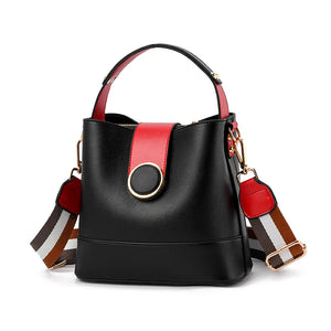 PU Leather Bucket Crossbody Bag Women Handbag Shoulder Messenger