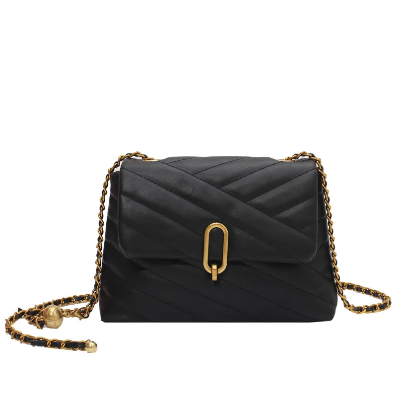 Small PU Leather Crossbody Bags For Women Travel Chain Handbags