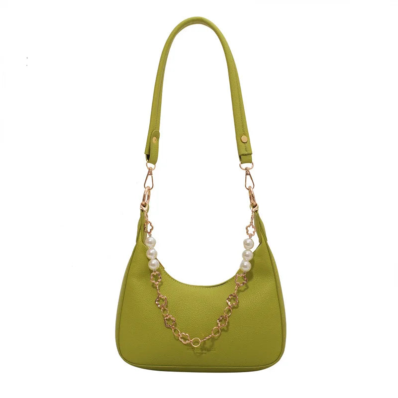 PU Leather Half-moon Bag Women Shoulder Crossbody Handbag