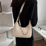 PU Leather Half-moon Bag Women Shoulder Crossbody Handbag
