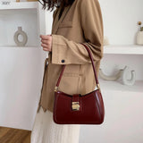PU Leather Shoulder Bags Hit Lock Handbags Small Travel Messenger Hand Bag