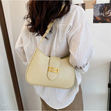 Solid PU Leather Shoulder Bags For Women hit Lock Handbags Small Travel Hand Bag