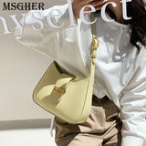 Solid PU Leather Shoulder Bags For Women hit Lock Handbags Small Travel Hand Bag