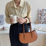 Solid PU Leather Shoulder Bags For Women Summer Handbags And Purse