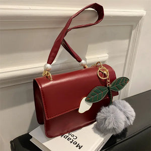 Solid PU Leather Shoulder Bags For Women Small Handbags