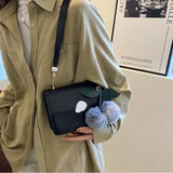 Solid PU Leather Shoulder Bags For Women Small Handbags