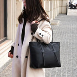 2021 Women's PU Leather Shoulder Bag Large Capacity Handbag Top-Handle Bag