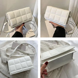 Square Crossbody Bag for Women Small Flap Handbag PU Leather Shoulder Bag