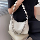 PU Leather Shoulder Sling Bag with Chain Satchel Purse for Women