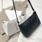 Plaid Square Shoulder Bag for Women Zipper Handbag