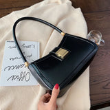 Vintage PU Leather Shoulder Square Bag for Women Zipper Handbag