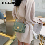 Small Square Crossbody Bag for Women PU Leather Shoulder Bag