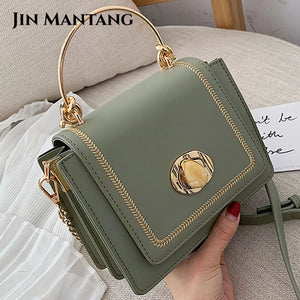 Small Square Crossbody Bag for Women PU Leather Shoulder Bag