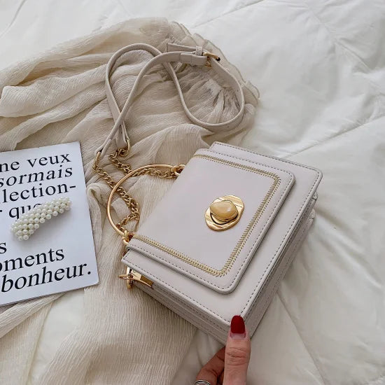 Small Square Crossbody Bag for Women PU Leather Shoulder Bag