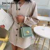 Small Square Crossbody Bag for Women PU Leather Shoulder Bag