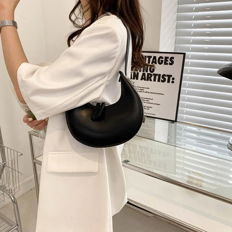Women's PU Leather Underarm Bag Shoulder Handbag Travel Tote
