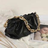 Pleated Soft Leather Cloud Bag Women's Handbag