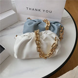Pleated Soft Leather Cloud Bag Women's Handbag