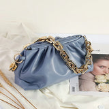 Pleated Soft Leather Cloud Bag Women's Handbag