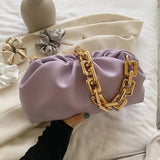 Solid Pleated Tote Bag Soft Leather Women's Handbag Armpit Bag