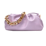 Solid Pleated Tote Bag Soft Leather Women's Handbag Armpit Bag