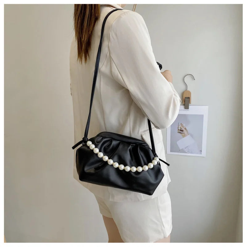 Pearl Shoulder Handbag for Women Crossbody Bag