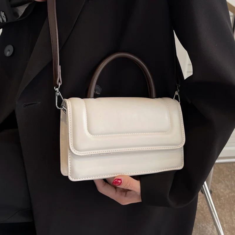 Women's PU Leather Crossbody Bag Small Flap Shoulder Handbag