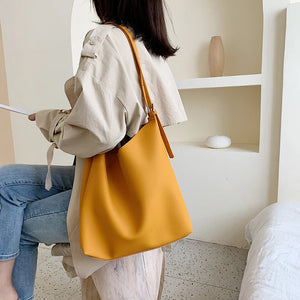 Yellow Large Capacity Waterproof Shoulder Bag for Women Ladies