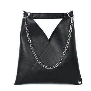Women's Solid PU Leather Handbags Large Capacity Tote Bag