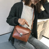 Retro Small Bag Women Lock Shoulder Messenger Bag Portable