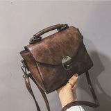 Retro Small Bag Women Lock Shoulder Messenger Bag Portable