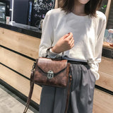 Retro Small Bag Women Lock Shoulder Messenger Bag Portable